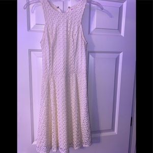 cream lace skater dress